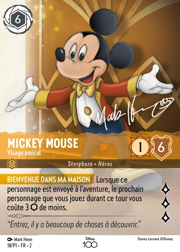 Mickey Mouse - Visage amical — Disney Lorcana Personnage card from Rise of the Floodborn