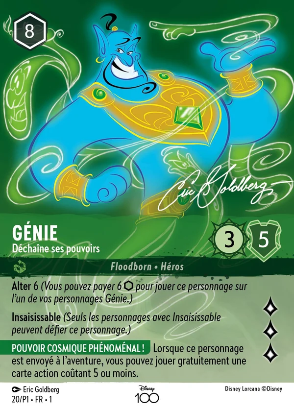 Génie - Déchaîne ses pouvoirs — Disney Lorcana Personnage card from The First Chapter