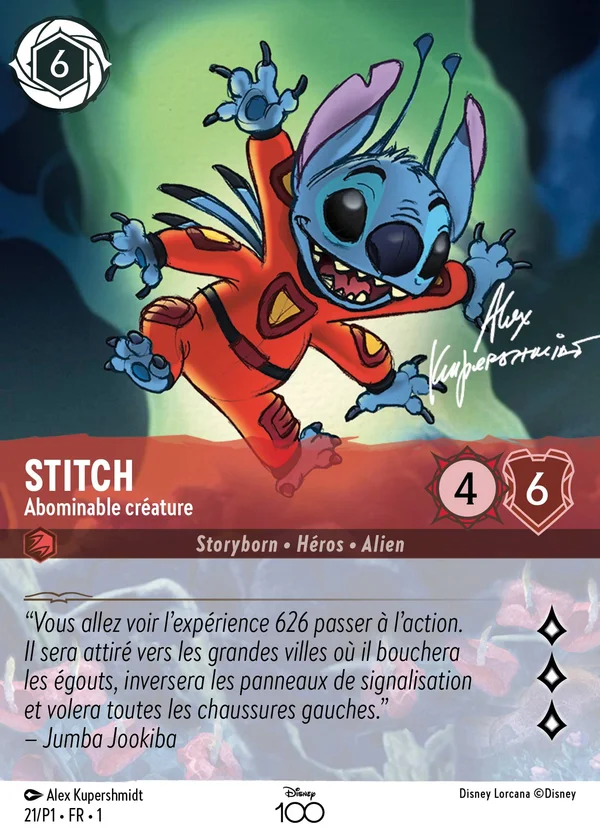 Stitch - Abominable créature — Disney Lorcana Personnage card from The First Chapter