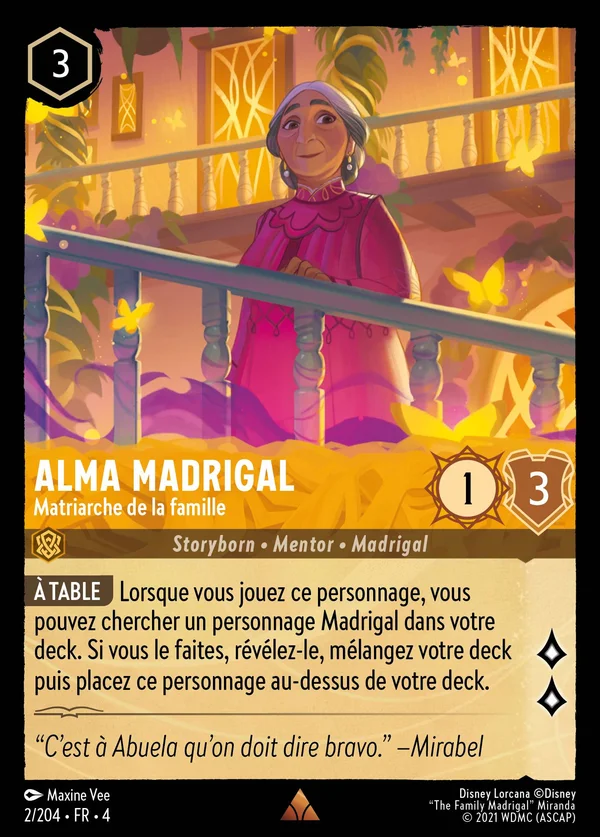 Alma Madrigal - Matriarche de la famille — Disney Lorcana Personnage card from Ursula's Return
