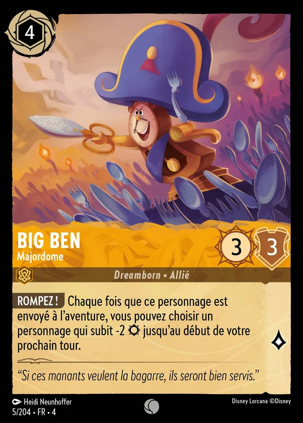 Big Ben - Majordome — Disney Lorcana Personnage card from Ursula's Return