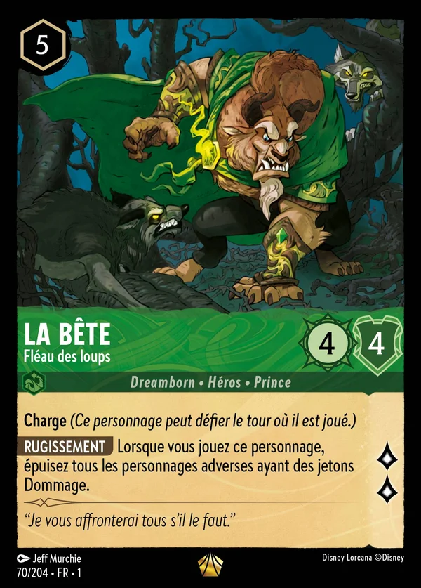 La Bête - Fléau des loups — Disney Lorcana Personnage card from The First Chapter