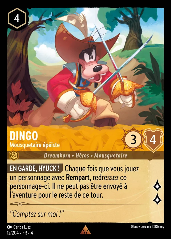Dingo - Mousquetaire épéiste — Disney Lorcana Personnage card from Ursula's Return