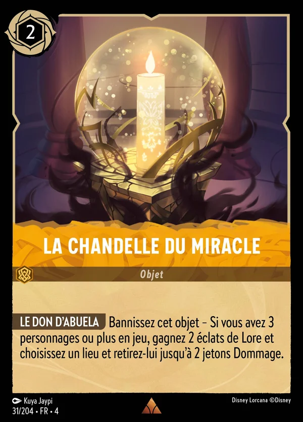La Chandelle du Miracle — Disney Lorcana Objet card from Ursula's Return