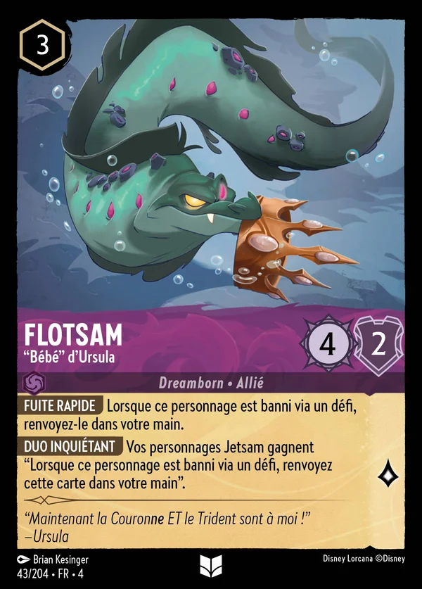 Flotsam - "Bébé" d'Ursula — Disney Lorcana Personnage card from Ursula's Return