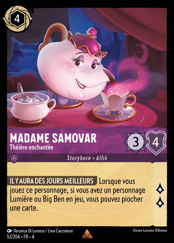 Madame Samovar - Théière enchantée — Disney Lorcana Personnage card from Ursula's Return