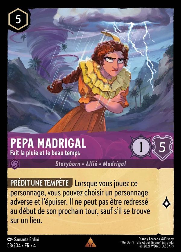 Pepa Madrigal - Fait la pluie et le beau temps — Disney Lorcana Personnage card from Ursula's Return