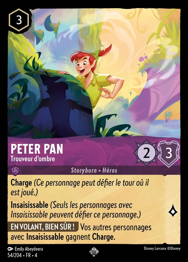 Peter Pan - Trouveur d'ombre — Disney Lorcana Personnage card from Ursula's Return