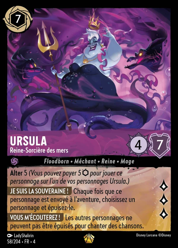 Ursula - Reine-Sorcière des mers — Disney Lorcana Personnage card from Ursula's Return