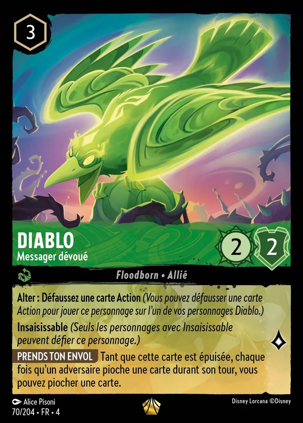 Diablo - Messager dévoué — Disney Lorcana Personnage card from Ursula's Return