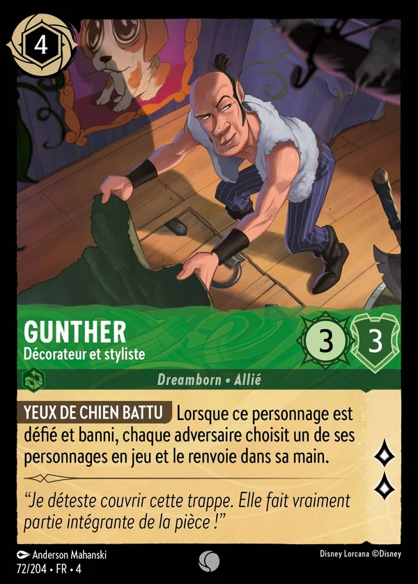 Gunther - Décorateur et styliste — Disney Lorcana Personnage card from Ursula's Return