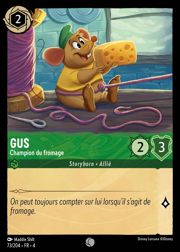 Gus - Champion du fromage — Disney Lorcana Personnage card from Ursula's Return