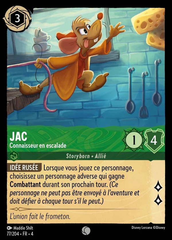 Jac - Connaisseur en escalade — Disney Lorcana Personnage card from Ursula's Return