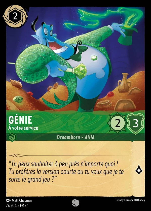 Génie - À votre service — Disney Lorcana Personnage card from The First Chapter