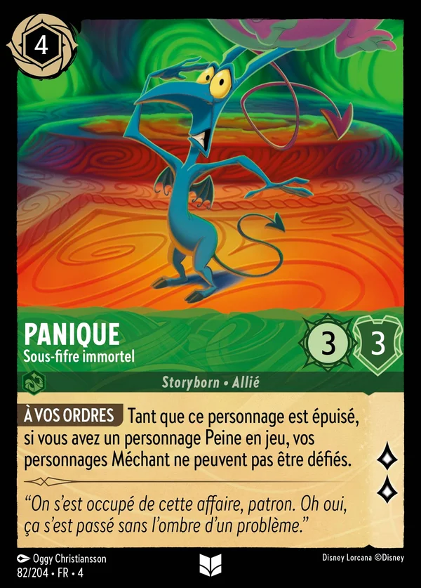 Panique - Sous-fifre immortel — Disney Lorcana Personnage card from Ursula's Return