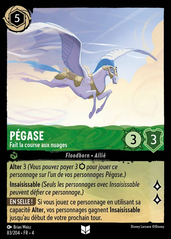 Pégase - Fait la course aux nuages — Disney Lorcana Personnage card from Ursula's Return