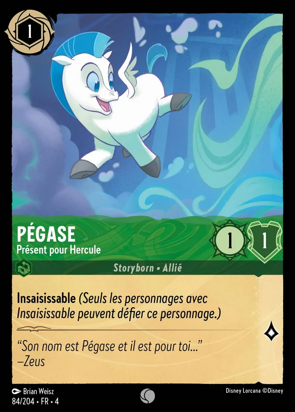 Pégase - Présent pour Hercule — Disney Lorcana Personnage card from Ursula's Return