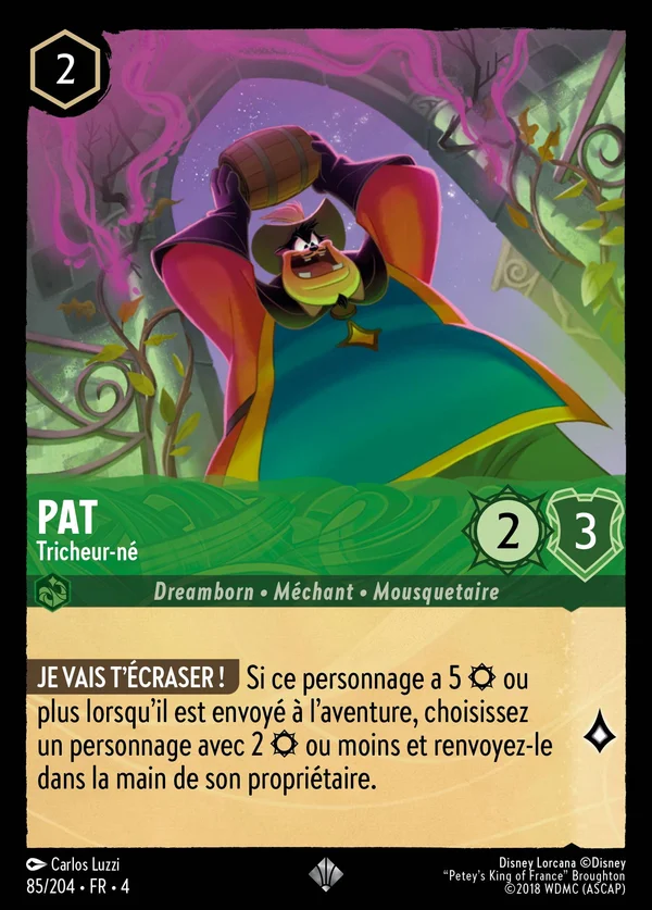 Pat - Tricheur-né — Disney Lorcana Personnage card from Ursula's Return