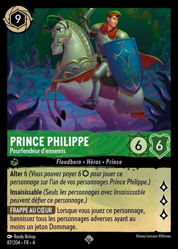 Prince Philippe - Pourfendeur d'ennemis — Disney Lorcana Personnage card from Ursula's Return