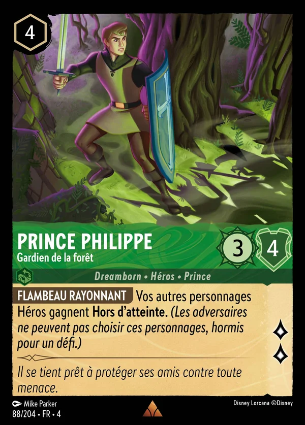 Prince Philippe - Gardien de la forêt — Disney Lorcana Personnage card from Ursula's Return