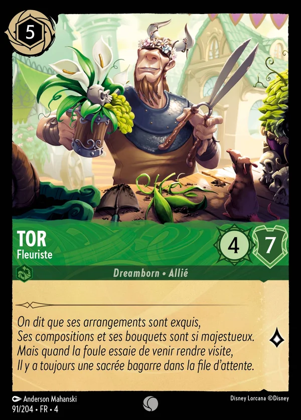 Tor - Fleuriste — Disney Lorcana Personnage card from Ursula's Return
