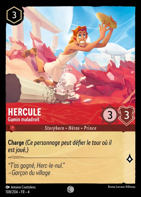 Hercule - Gamin maladroit — Disney Lorcana Personnage card from Ursula's Return