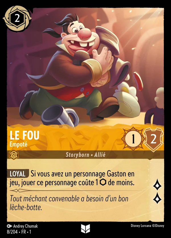 Le Fou - Empoté — Disney Lorcana Personnage card from The First Chapter