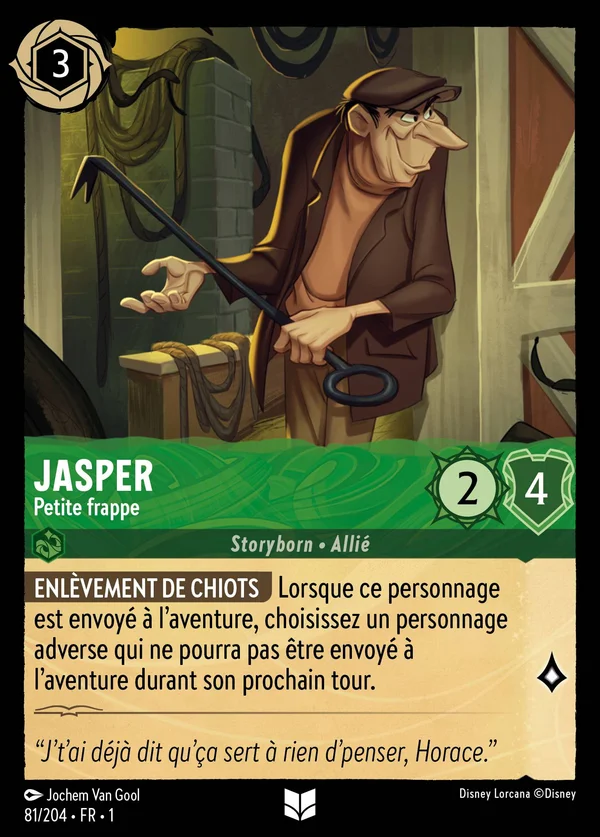 Jasper - Petite frappe — Disney Lorcana Personnage card from The First Chapter