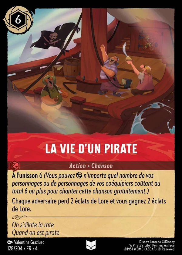 La vie d'un pirate — Disney Lorcana Action card from Ursula's Return