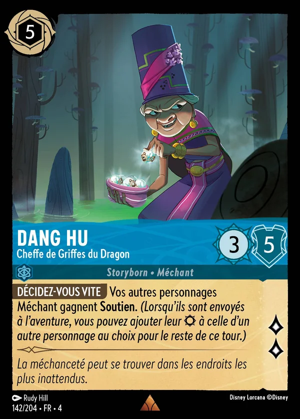 Dang Hu - Cheffe de Griffes du Dragon — Disney Lorcana Personnage card from Ursula's Return