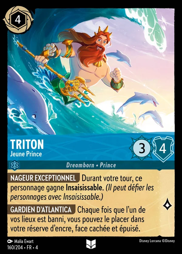 Triton - Jeune Prince — Disney Lorcana Personnage card from Ursula's Return