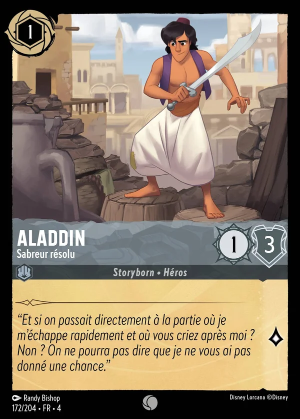 Aladdin - Sabreur résolu — Disney Lorcana Personnage card from Ursula's Return