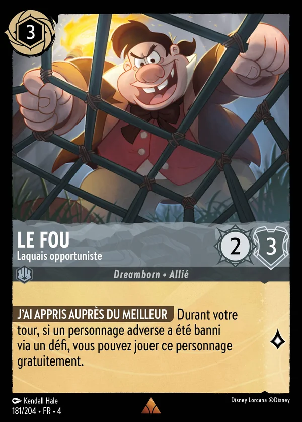 Le Fou - Laquais opportuniste — Disney Lorcana Personnage card from Ursula's Return