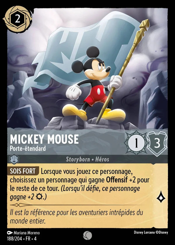 Mickey Mouse - Porte-étendard — Disney Lorcana Personnage card from Ursula's Return