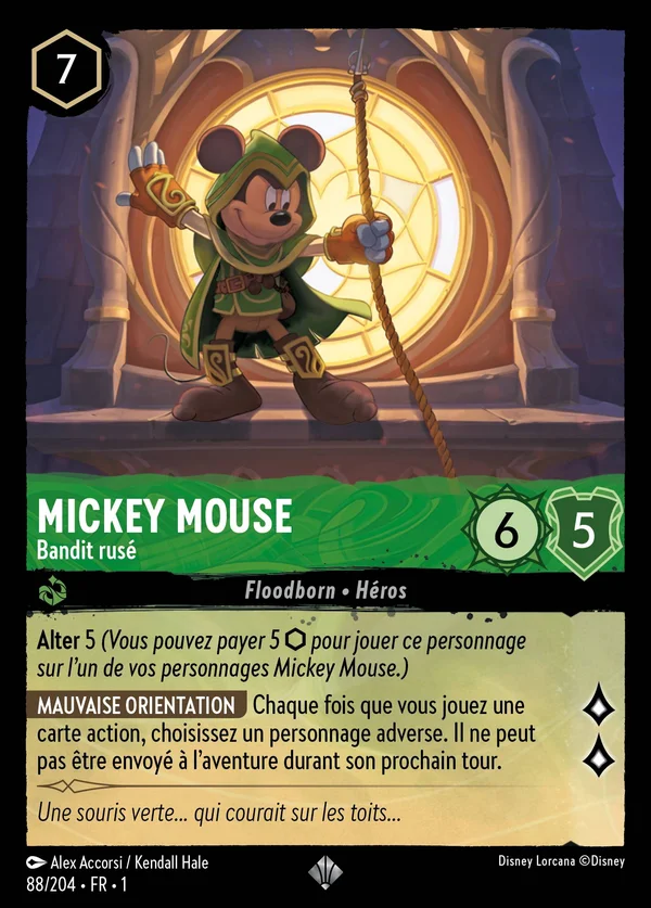 Mickey Mouse - Bandit rusé — Disney Lorcana Personnage card from The First Chapter