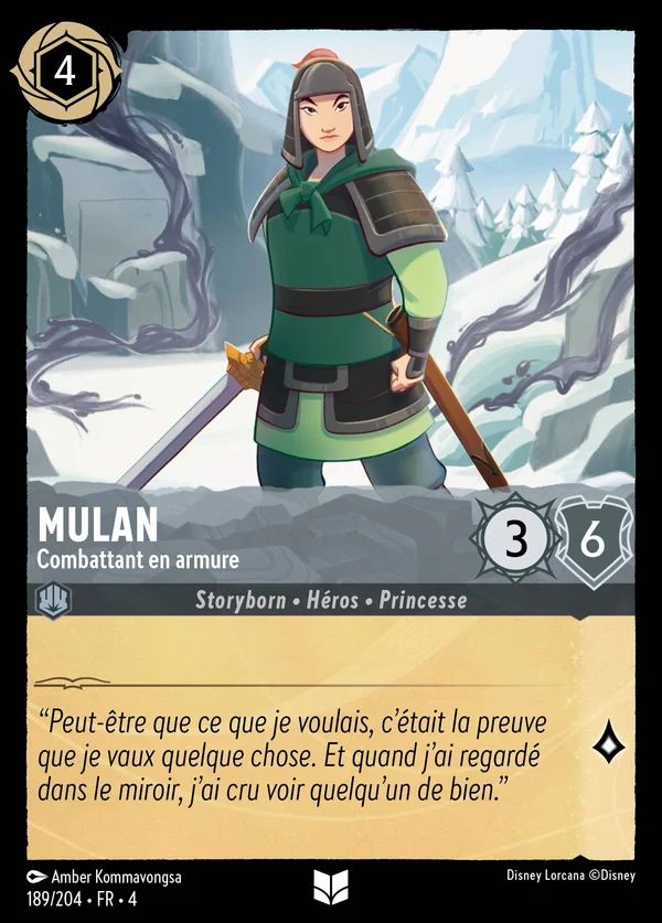 Mulan - Combattant en armure — Disney Lorcana Personnage card from Ursula's Return