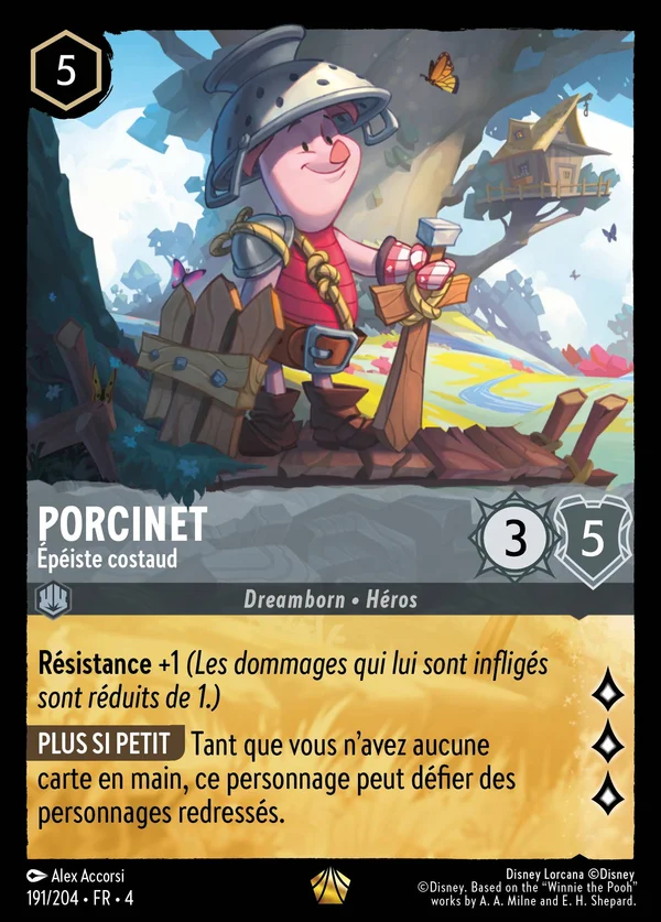 Porcinet - Épéiste costaud — Disney Lorcana Personnage card from Ursula's Return