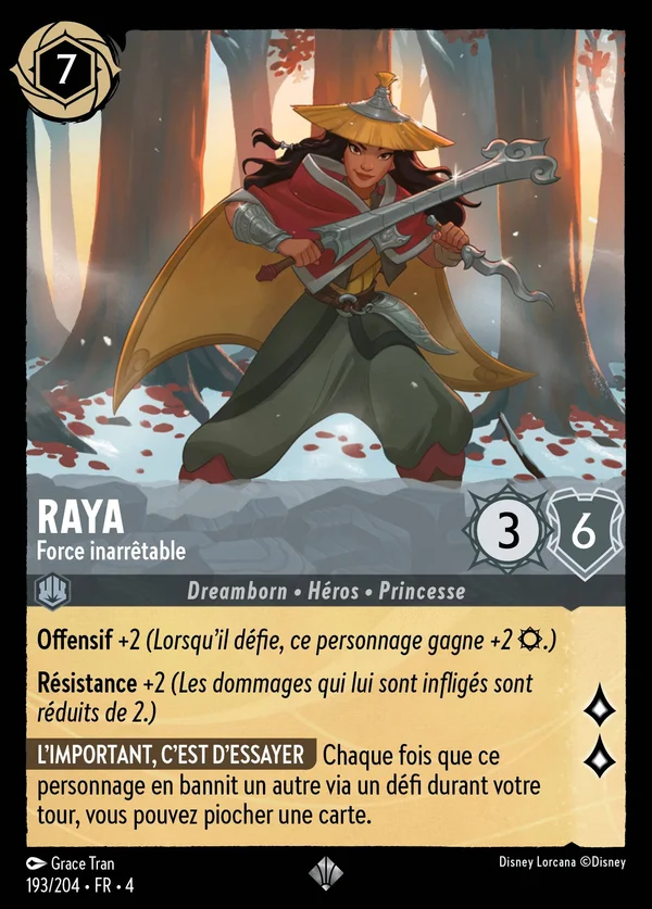 Raya - Force inarrêtable — Disney Lorcana Personnage card from Ursula's Return