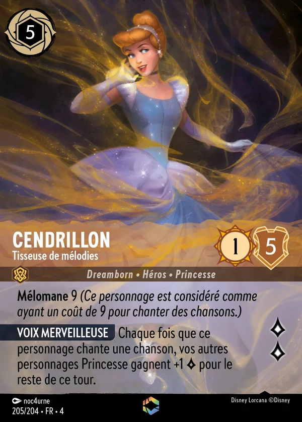 Cendrillon - Tisseuse de mélodies — Disney Lorcana Personnage card from Ursula's Return