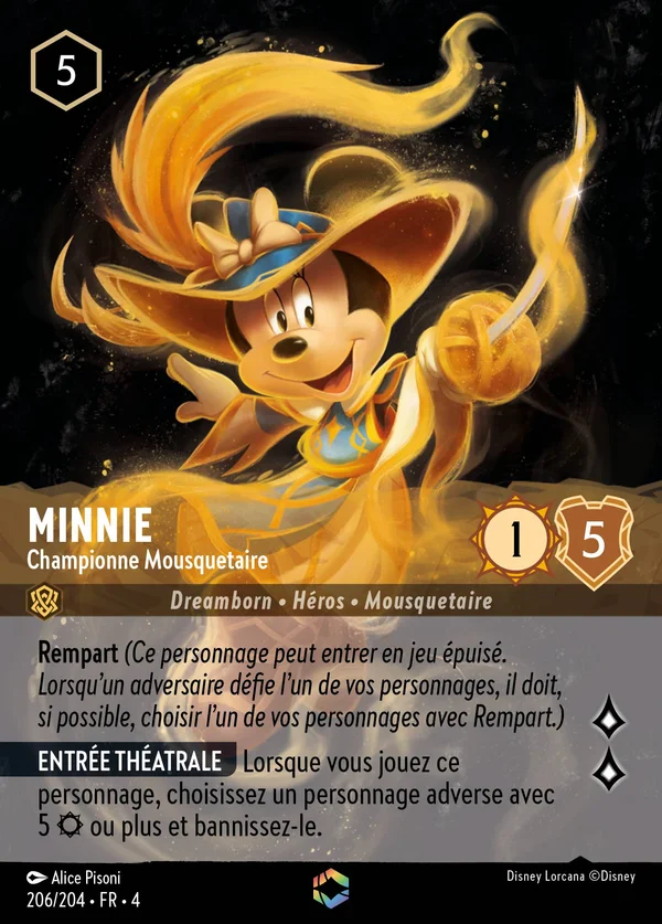 Minnie - Championne Mousquetaire — Disney Lorcana Personnage card from Ursula's Return