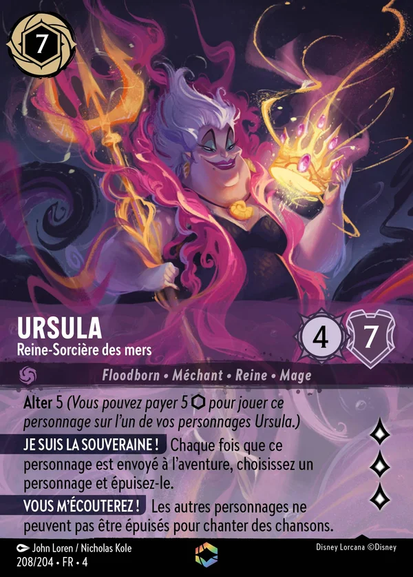 Ursula - Reine-Sorcière des mers — Disney Lorcana Personnage card from Ursula's Return