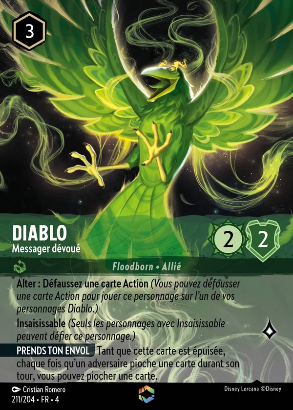 Diablo - Messager dévoué — Disney Lorcana Personnage card from Ursula's Return