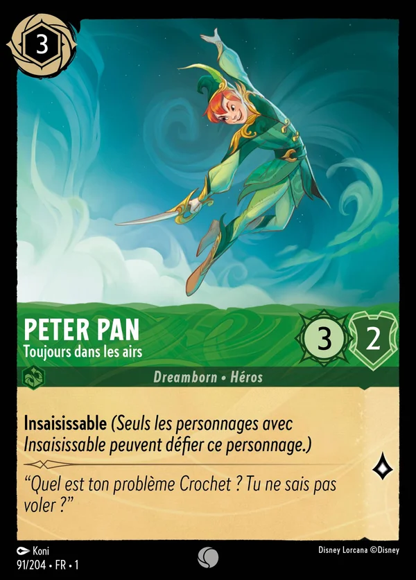 Peter Pan - Toujours dans les airs — Disney Lorcana Personnage card from The First Chapter