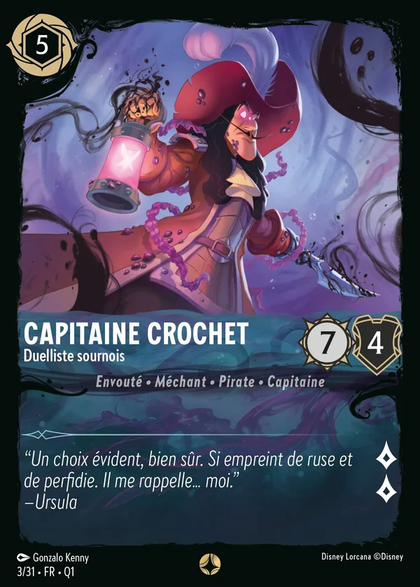 Capitaine Crochet - Duelliste sournois — Disney Lorcana Personnage card from Illumineer's Quest: Deep Trouble