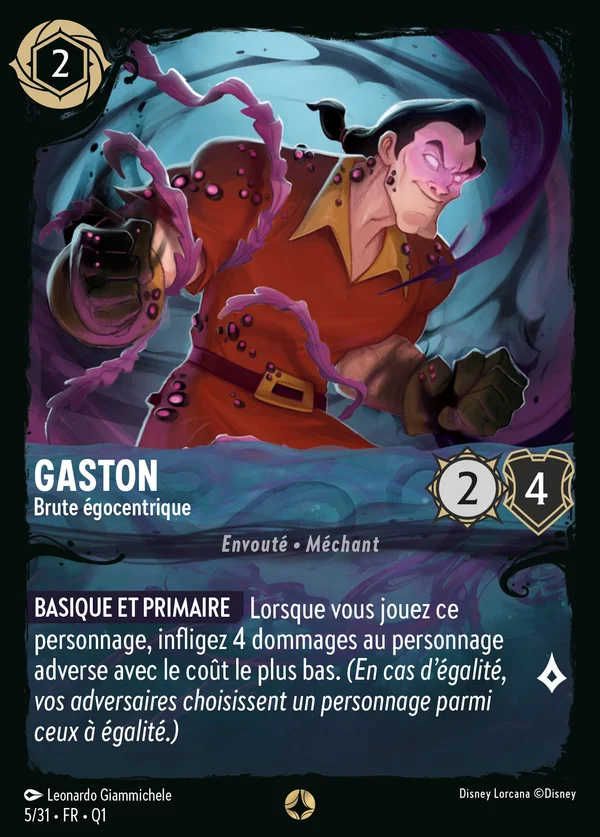 Gaston - Brute égocentrique — Disney Lorcana Personnage card from Illumineer's Quest: Deep Trouble