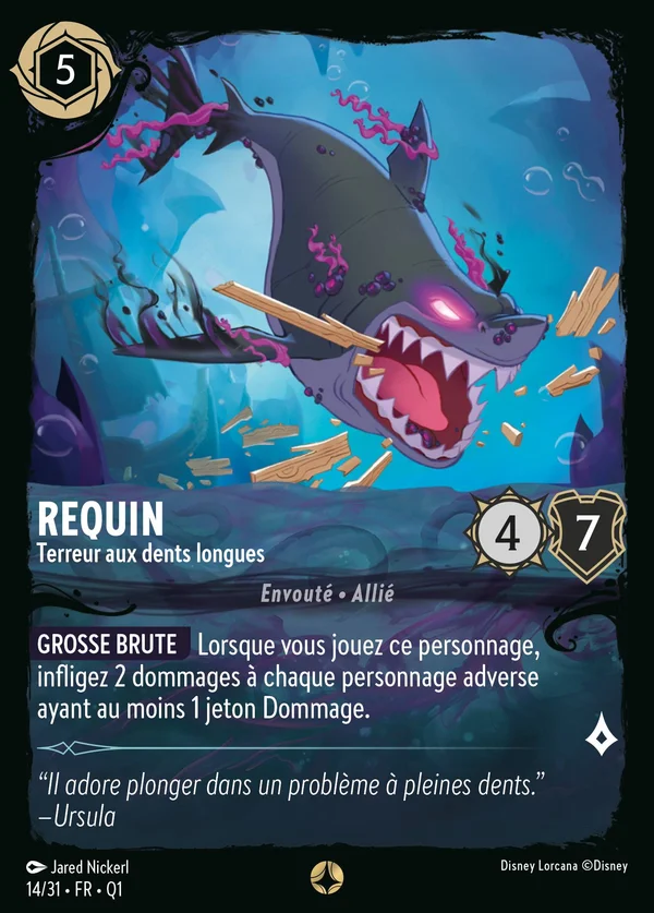 Requin - Terreur aux dents longues — Disney Lorcana Personnage card from Illumineer's Quest: Deep Trouble