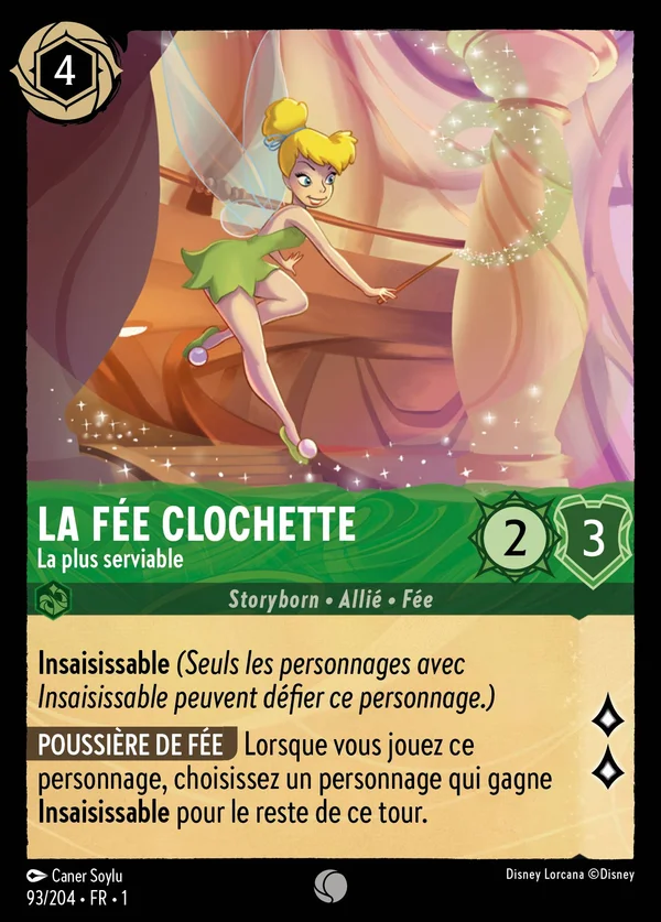 La Fée Clochette - La plus serviable — Disney Lorcana Personnage card from The First Chapter