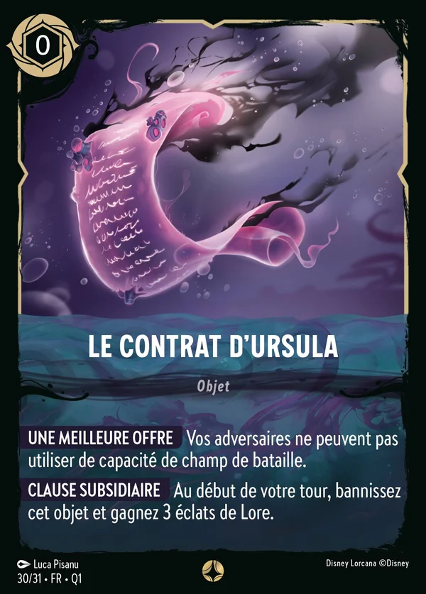 Le Contrat d'Ursula — Disney Lorcana Objet card from Illumineer's Quest: Deep Trouble