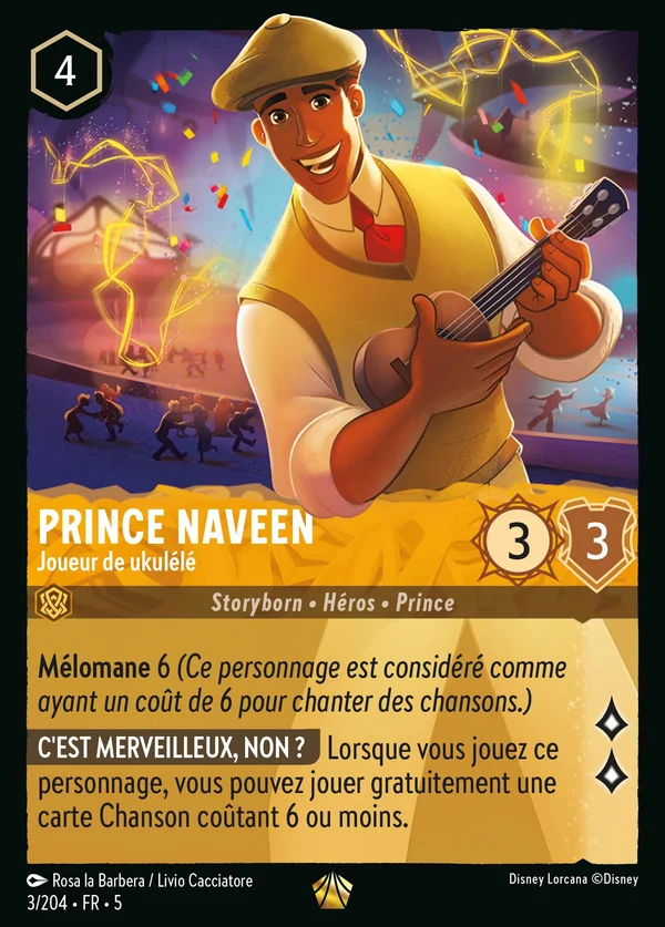 Prince Naveen - Joueur de ukulélé — Disney Lorcana Personnage card from Shimmering Skies
