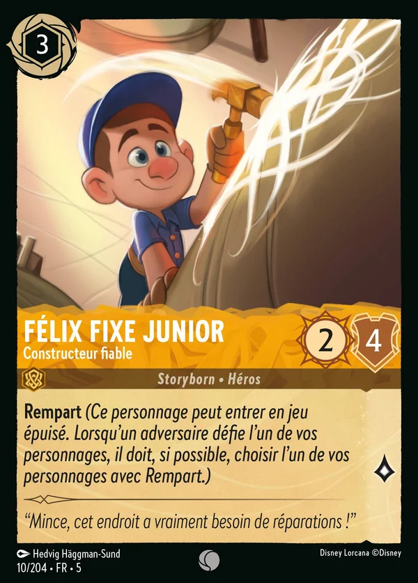 Félix Fixe Junior - Constructeur fiable — Disney Lorcana Personnage card from Shimmering Skies